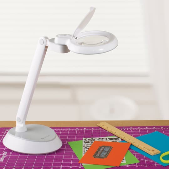 Ottlite Space-Saving LED Magnifier Desk Lamp